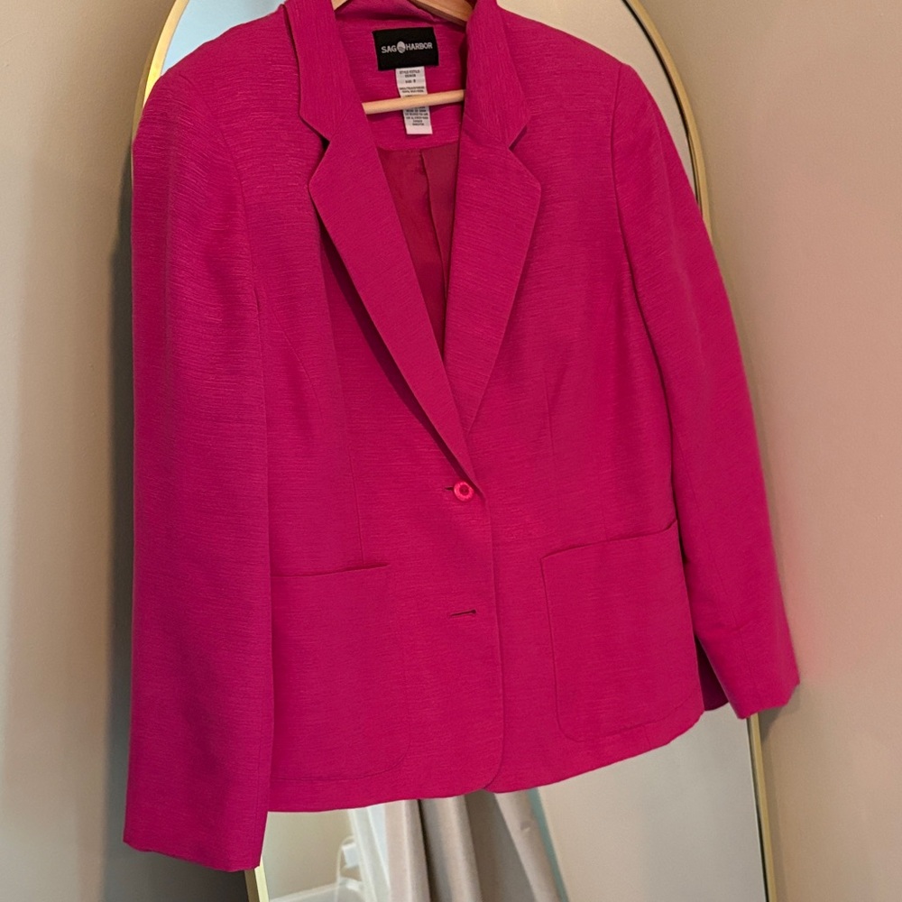 Sag Harbor Women's Hot Pink Textured Blazer